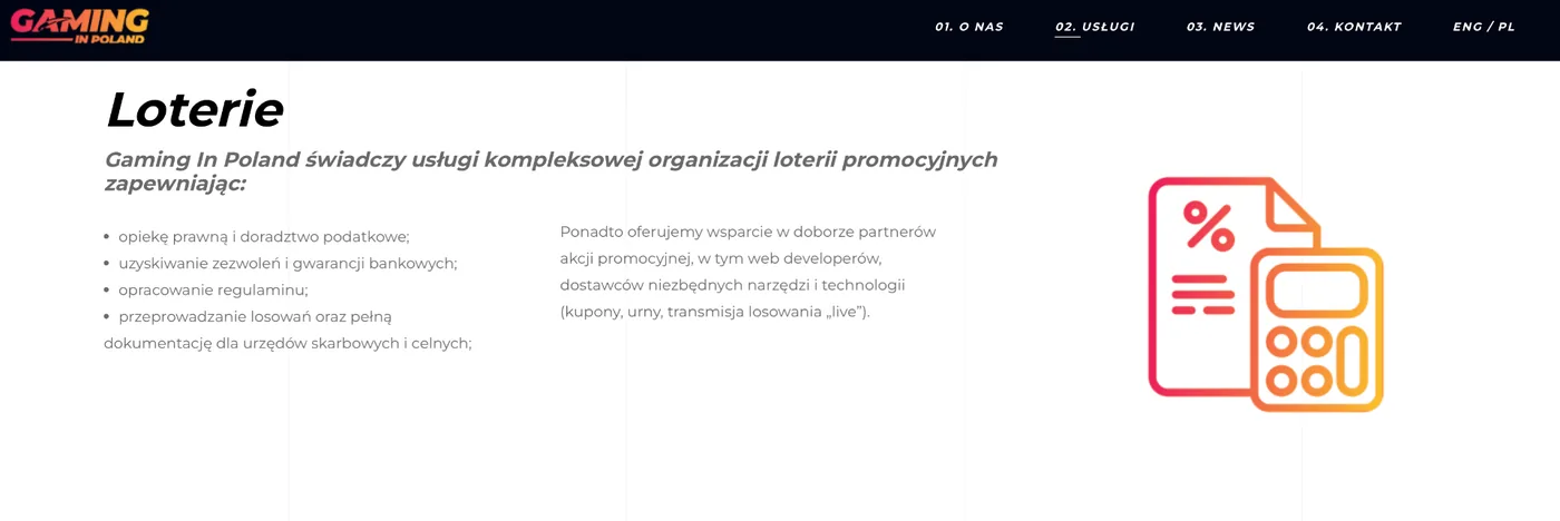 Gaming in Poland - sekcja Loterie i zakres usług