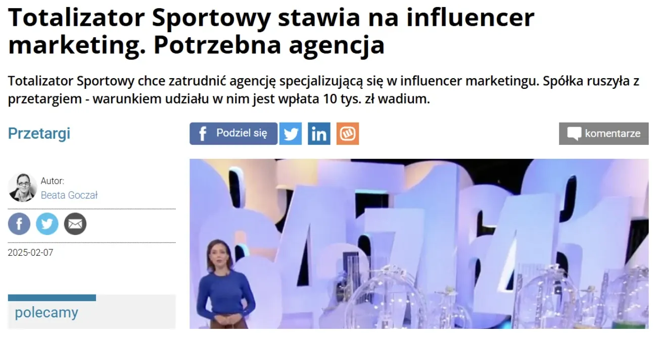 Totalizator Sportowy stawia na influencer marketing