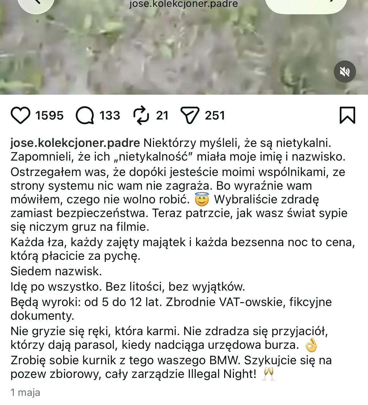Post Padre - Siedem nazwisk, 1 maja